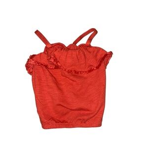 Tea Collection Tassel Trim Ruffle Tank Red Size 4